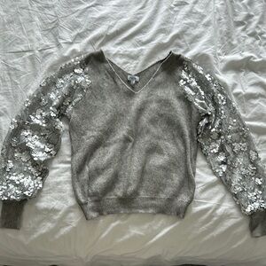 Women’s Gray/Silver Sparkle Sweater